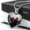 Bombay Cat Print Heart Pendant Luxury Necklace-Free Shipping