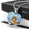 Cute Maine Coon Print Heart Pendant Luxury Necklace-Free Shipping