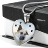 Chinook Dog Print Heart Pendant Luxury Necklace-Free Shipping