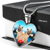 Cairn Terrier Print Heart Pendant Luxury Necklace-Free Shipping