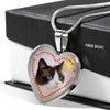 Lovely Snowshoe Cat Print Heart Pendant Luxury Necklace-Free Shipping