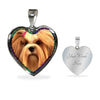 Lhasa Apso Dog Print Heart Charm Necklaces-Free Shipping