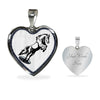 Mustang Horse Art Print Heart Charm Necklaces-Free Shipping