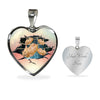 Golden Hamster Hanging Print Heart Charm Necklaces-Free Shipping