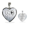 Pug Paws Print Heart Pendant Luxury Necklace-Free Shipping