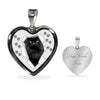 Nebelung Cat Print Heart Charm Necklaces-Free Shipping