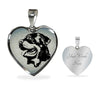 Rottweiler Dog Black&White Art Print Heart Charm Necklaces-Free Shipping