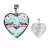 Cute African Grey Parrot Print Heart Pendant Luxury Necklace-Free Shipping