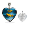 Butterfly Koi Fish Print Heart Charm Steel Bracelet-Free Shipping