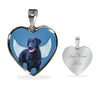 Amazing Curly Coated Retriever Print Heart Pendant Luxury Necklace-Free Shipping