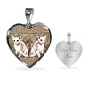 Oriental Shorthair Cat Print Heart Pendant Luxury Necklace-Free Shipping