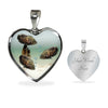 Oscar Fish Print Heart Pendant Luxury Necklace-Free Shipping