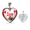 Yorkshire Terrier(Yorkie) Love Print Heart Pendant Luxury Necklace-Free Shipping