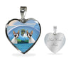 Cornish Rex Cat Print Heart Pendant Luxury Necklace-Free Shipping