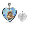 Cute Maine Coon Print Heart Pendant Luxury Necklace-Free Shipping