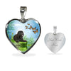 Barbet Dog Print Heart Pendant Luxury Necklace-Free Shipping