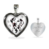 Lovely Dalmatian Dog Print Heart Charm Necklaces-Free Shipping