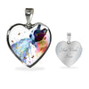 Amazing Colorful Boston Terrier Print Heart Pendant Luxury Necklace-Free Shipping