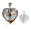 Berger Picard Print Heart Pendant Luxury Necklace-Free Shipping