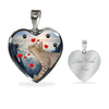 Cute Ocicat Print Heart Pendant Luxury Necklace-Free Shipping