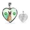 Belgian Malinois Dog Print Heart Pendant Luxury Necklace-Free Shipping