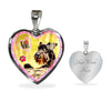Miniature Schnauzer Dog Print Heart Charm Necklaces-Free Shipping