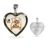 Lovely Bengal Cat Print Heart Charm Necklaces-Free Shipping