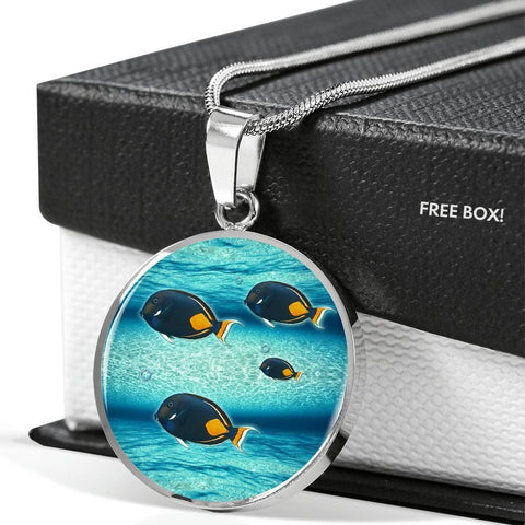 Achilles Tang Fish Print Luxury Circle Necklace -Free Shipping