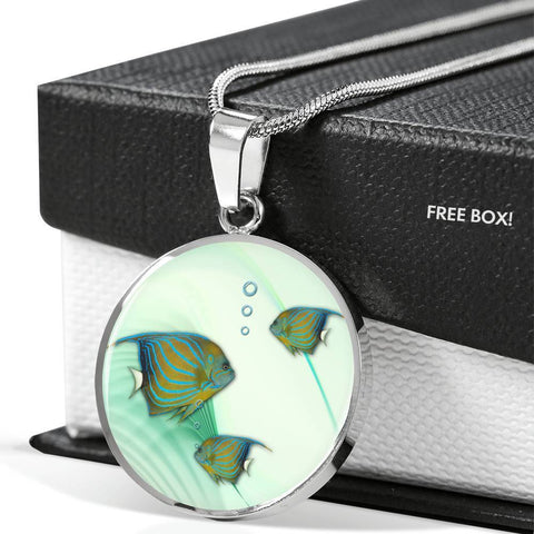 Angelfish Print Luxury Circle Necklace-Free Shipping