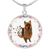 Amazing Australian Terrier Print Circle Print Luxury Necklace-Free Shipping