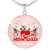 West Highland White Terrier (Westie) Family Print Circle Pendant Luxury Necklace-Free Shipping
