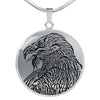 Bearded Vulture Bird Sketch Print Circle Pendant Luxury Necklace-Free Shipping