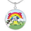 Cute Cow Print Circle Pendant Luxury Necklace-Free Shipping