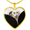 Dalmatian Dog Art Print Heart Charm Necklaces-Free Shipping