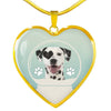 Dalmatian Dog Print Heart Pendant Luxury Necklace-Free Shipping