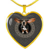 Amazing Basset Hound Dog Print Heart Pendant Luxury Necklace-Free Shipping