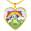 Cute Cow Print Heart Pendant Luxury Necklace-Free Shipping