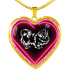 Pekingese Dog Print Heart Charm Necklaces-Free Shipping