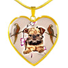 Brussels Griffon Print Heart Pendant Luxury Necklace-Free Shipping