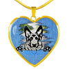 German Shepherd Dog Black Art Print Heart Charm Necklaces-Free Shipping