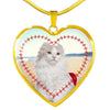 American Curl Print Heart Pendant Luxury Necklace-Free Shipping