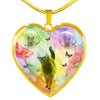 Cute Russian Blue Cat Print Heart Pendant Luxury Necklace-Free Shipping