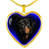 Amazing Rottweiler Dog Print Heart Charm Necklaces-Free Shipping