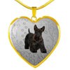Scottish Terrier Print Heart Pendant Luxury Necklace-Free Shipping