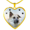 Chinook Dog Print Heart Pendant Luxury Necklace-Free Shipping