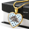 Irish Wolfhound Dog Print Heart Pendant Luxury Necklace-Free Shipping