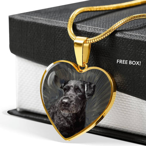 Bouvier des Flandres Print Heart Pendant Luxury Necklace-Free Shipping
