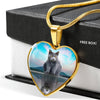 Chartreux Cat Print Heart Pendant Luxury Necklace-Free Shipping