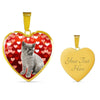 British Shorthair Print Heart Pendant Luxury Necklace-Free Shipping