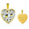 American Goldfinch Bird Print Heart Charm Necklaces-Free Shipping
